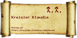 Kreisler Klaudia névjegykártya